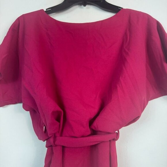 Kensie Womens 4 Scarlet Red Bouson Wrap Sheath Tie Waist Dress Retag BE86 - Picture 4 of 7